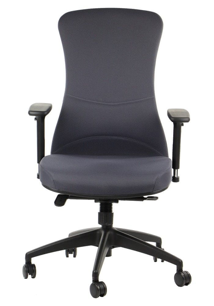 STEMA Otočná ergonomická kancelárska stolička KENTON, vhodné do domácnosti aj kancelárie, synchrónny mechanizmus, nastaviteľné sedadlo, šedá farba